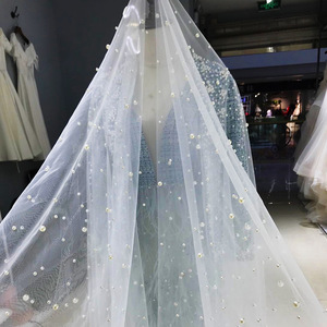 Nouvelle cathédrale longue queue <span class=keywords><strong>mariée</strong></span> voile de mariage mantille voile pour église catholique perle lâche ongles doux fil 3m voiles de <span class=keywords><strong>mariée</strong></span> - Product Image 2