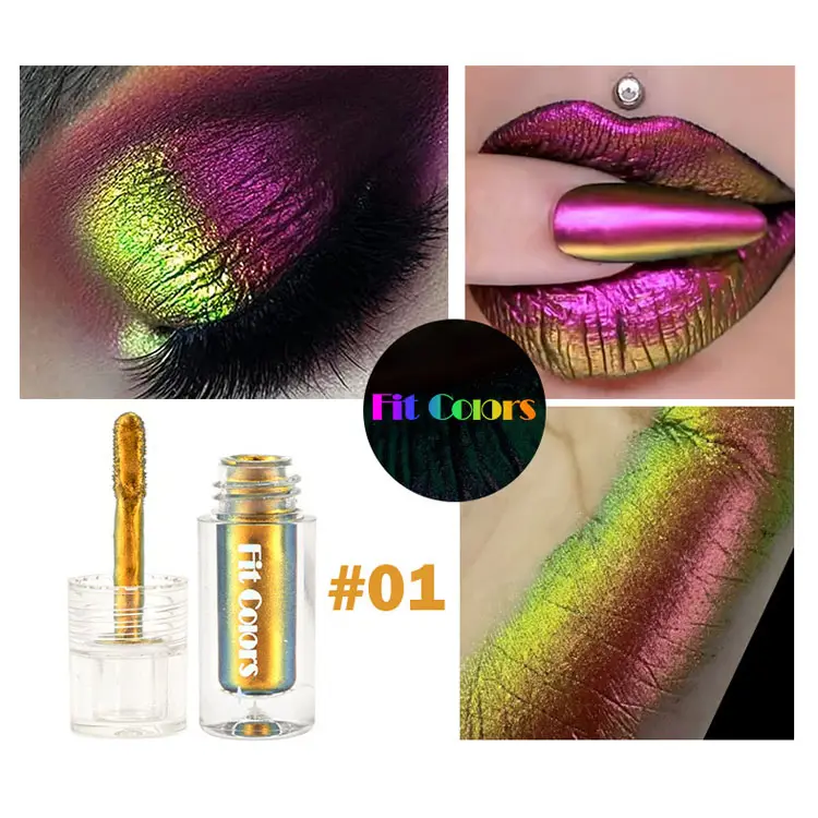 Fit Farben Hochwertiges Lidschatten-Chamäleon Liquid Shiny Einfach aufzutragen Multi chrom Lidschatten Diamond Gloss Cosmetic Makeup