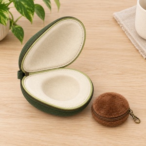 Porte-monnaie en toile en forme d'avocat, à fermeture éclair, avec pochette amovible, style Kawaii, logo personnalisé, vente en gros - Product Image 2