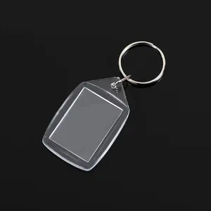 Photo Frame Clear Blank Acrylic Keychain Transparent Plastic Storage Tag Hanging Photo Custom Acrylic Keychain Blank