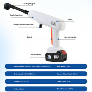 Pistola de Agua de Alta Presión Industrial Santwell con Motor sin Escobillas a Batería, Presión Máxima de 250 psi y Boquilla 6 en 1 - Product Image 4