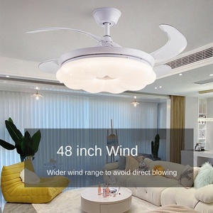 Grands ventilateurs de plafond modernes en cristal doré avec lumières LED Télécommande pour maison intelligente Décoration de salon résidentiel - Product Image 6
