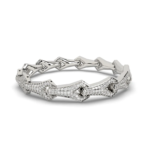 Handcrafted Link <b>Bracelet</b> with 500 Hand-Set European Grade Synthetic Diamonds Luxury Signature Wrist Jewelry Pieces - Product Image 5