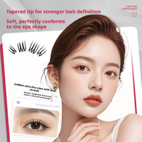 Cils synthétiques faits à la main de luxe, naturels, sans colle, auto-adhésifs, confortables, bande complète, 8 rangées, usage quotidien, vente en gros