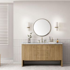 CBMmart High Quality Solid Wood Freestanding Single Bath Vanity in <strong>Light</strong> <strong>Oak</strong> - Product Image 1