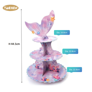 Yachen Nàng Tiên Cá Đuôi <span class=keywords><strong>cupcake</strong></span> Tier đứng 1 Bộ sinh nhật <span class=keywords><strong>Cupcake</strong></span> đứng trang trí tiệc tráng miệng cốc bánh đứng tháp cho đám cưới - Product Image 6