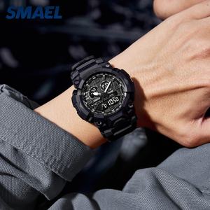 Montre sport chronographe SMAEL 8099, nouveau design, étanche, lumineuse, analogique-digitale, électronique, pour plongeurs - Product Image 6