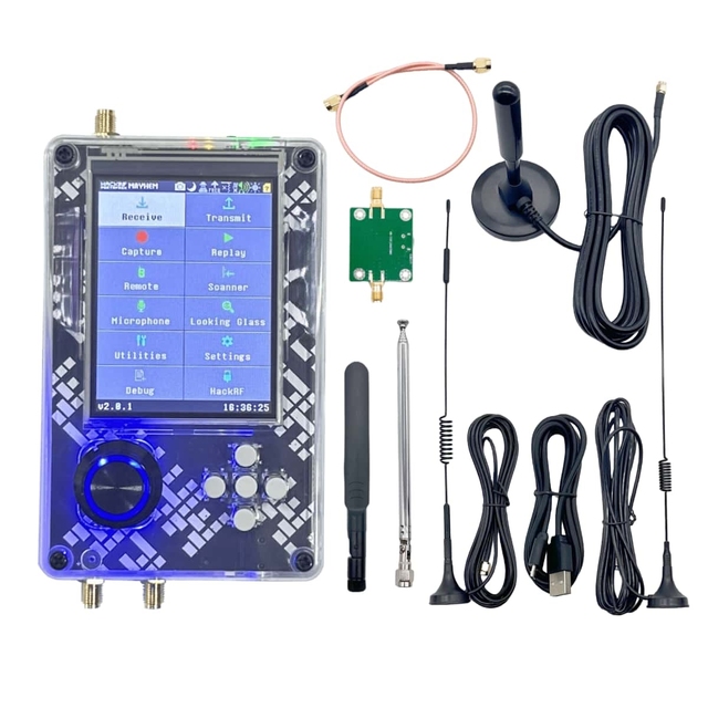 HackRF One R9 V2.0.1 SDR Radio + Assembled PortaPack H2M + 5PCS Antennas + USB Cable + 50M-6GHz RF LNA Low Noise Amplifier