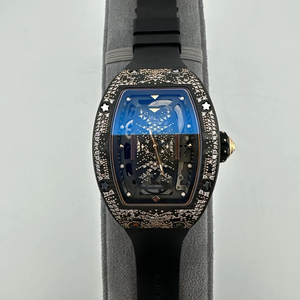 Luxury Carbon Fiber Pure Gold <b>Watch</b> Tonneau <b>Skeleton</b> Design with Diamond Inlay High-End Women's <b>Automatic</b> Mechanical <b>Watch</b> - Product Image 1