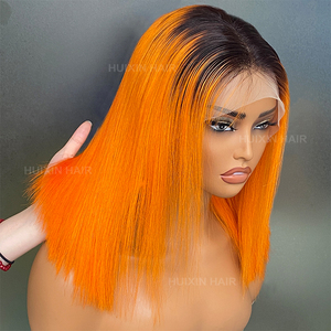 วิกผมบ๊อบแบบใส 13x4  ทำจากผมแท้ 100% เกรด 12A ของชาวบราซิล อินเดีย และมาเลเซีย สี 1b ส้ม  แบบตรงสลวย เงางาม - Product Image 3