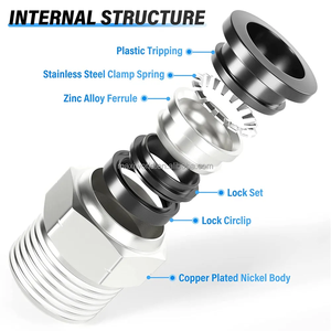 Пневматические фитинги PC черные 4мм 6мм 8мм 10мм 12мм с наружной резьбой 1/8\" 1/4\" 3/8\" 1/2\" прямые латунные быстроразъемные для трубок - Product Image 6