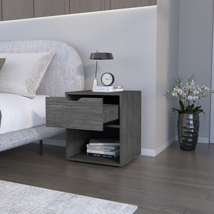 Nightstand Altheimer Light Gray Bedroom Storage <b>Drawer</b> Unit - Product Image 2