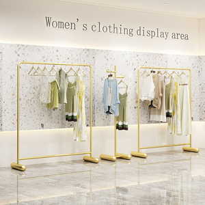 Golden Clothing Store's Single-Tier Metal Coat Stand Estante de <span class=keywords><strong>ropa</strong></span> para mujeres y niños Display Floor-Standing Dedicado para - Product Image 6