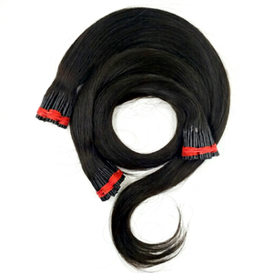 Cabello indonesio con puntas en I, liso natural, 100% cabello humano Remy, todos los colores, color personalizado, de una sola capa. - Product Image 1