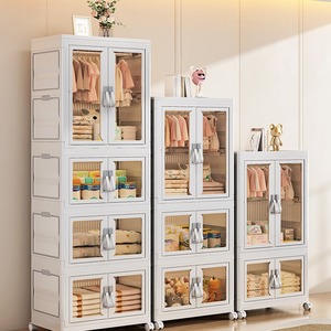 <span class=keywords><strong>Armario</strong></span> Portátil para Niños, Organizador de Plástico con Puerta Magnética, <span class=keywords><strong>Armario</strong></span> Plegable, <span class=keywords><strong>Armario</strong></span> de Almacenamiento para Dormitorio - Product Image 3