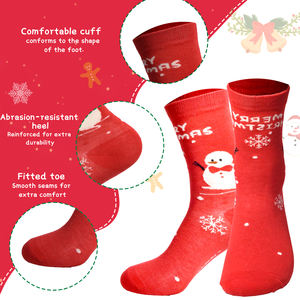 Calzini Alti in Cotone Casual Personalizzati con Motivi Natalizi Colorati e Divertenti per Uomo e Donna - Product Image 3