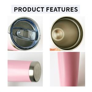 20 Oz Stainless Steel Tumbler Vacuum Insulated Travel Mug <b>With</b> <b>Straw</b> Lid Custom Logo Minimalist Design Color Box Packaging - Product Image 5