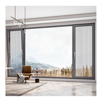 Accessoires pour fenêtre coulissante de type français en aluminium, 2 verrous centraux, fenêtre 36x48, triple vitrage avec moustiquaire