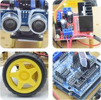 Kit de chasis de coche Robot inteligente con módulo UNO R3-Juguete educativo DIY para rastrear la evitación de obstáculos Programación diseñada