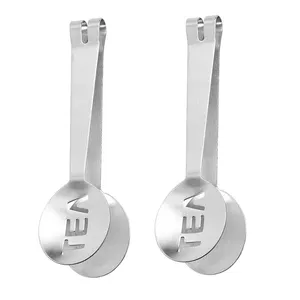 Teabag Tong Strainer Holder Spoon Shaped <strong>Tea</strong> <strong>Bag</strong> <strong>Squeezer</strong>/Holder Gadget, Round Stainless Steel Kitchen Bar - Product Image 4