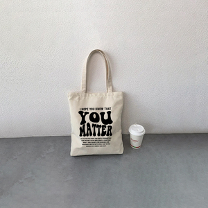 1 buah tas bahu pribadi kanvas Tote pola kesehatan Mental bagi Anda untuk tas belanja bepergian wanita yang dapat digunakan kembali - Product Image 6
