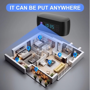 <span class=keywords><strong>Caméra</strong></span> de surveillance sans fil Wi-Fi avec réveil, enregistrement vidéo 1080P, vision nocturne infrarouge, <span class=keywords><strong>caméra</strong></span> de surveillance pour <span class=keywords><strong>bébé</strong></span> à domicile - Product Image 2