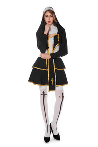 New Drama Priest of the Virgin Mary <strong>Costume</strong> Party Women Sexy <strong>Nun</strong> <strong>Costume</strong> Set Performance Missionary <strong>Costume</strong> - Product Image 4
