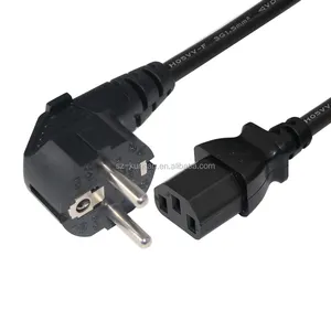 3Pin EU European Power Supply Lead Cable 13A 1.2m Electrical Wire EU Euro Plug IEC C13 Power Cord for AC Adapters