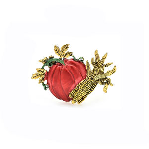 女性のためのヴィンテージコーンパンプキンブローチユニセックスグレインベジタブルフードパーティーオフィスブローチピンギフトスタイル - Product Image 1