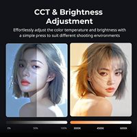 Mini lampe vidéo LED magnétique avec USB Type-C pour caméras d'action, température de couleur 3000K-6000K, luminosité à 2 niveaux