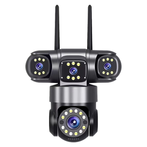 กล้องวงจรปิด WiFi 5MP แบบ Quad Lens สี่มุมมอง กล้อง PTZ สำหรับภายนอกอาคาร กันน้ำ พร้อมระบบแจ้งเตือนการเคลื่อนไหว และมองเห็นในเวลากลางคืน - Product Image 2