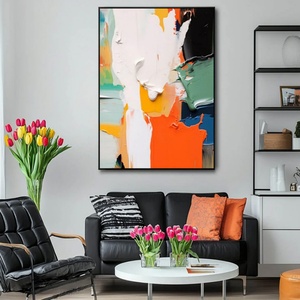 Pintura Abstracta Texturizada en Colores Intensos, Estilo Naturaleza Muerta 3D, Arte de Pared en Lienzo para Diseño de Interiores del Hogar, Venta al Por Mayor - Product Image 3