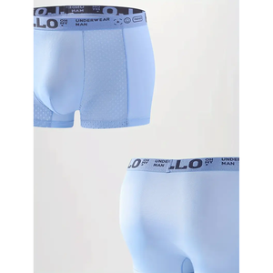 4 pièces de caleçons pour hommes, taille mi-haute, respirants, avec trous en maille, confortables, doux, pantalons de sport, tailles XS-XL, tendance, taille XL - Product Image 6