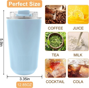 Gobelet à café isotherme en acier inoxydable à double paroi, anti-fuite, 380 ml, personnalisable avec logo, vente en gros - Product Image 2