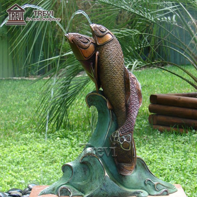 Life Size Customized Brass Fish Sculpture - Durable Bronze Koi