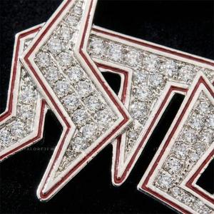 Pendentif HUSTLE avec base en argent 925 de qualité supérieure et embellissement en pierre de moissanite pour un style hip-hop tendance, bijoux à porter au quotidien - Product Image 5