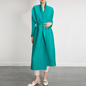 Thời trang Hàn Quốc xếp li <span class=keywords><strong>trench</strong></span> coat cho Trung Đông Phụ nữ mù<span class=keywords><strong>a</strong></span> hè mỏng thoáng khí thân thiện với môi dài lỏng kích thước lớn Áo - Product Image 6