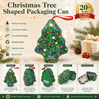 Boîtes d'emballage en métal personnalisées pour sapin de Noël, bonbons et chocolat Conteneur de cadeau de Noël élégant avec traitement personnalisé