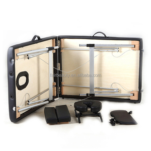 Salon de beauté <span class=keywords><strong>SPA</strong></span> <span class=keywords><strong>2</strong></span> sections en alliage d'aluminium Table de massage pliable Table réglable Table de massage portable Lit de massage facial - Product Image 5
