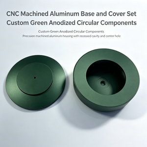 Carcasa Redonda de Aluminio con Anodizado Verde, Mecanizado CNC Personalizado, Pieza de Ensamblaje de Tapa Redonda Mecanizada con Precisión - Product Image 2