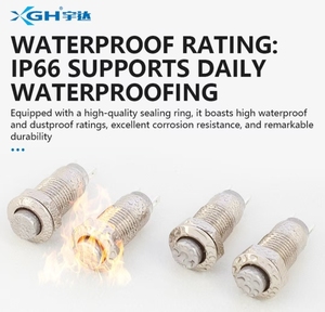 ปุ่มกดแบบล็อคตัวเองระดับสูง IP66 ขนาด 8 มม. หัวแบน 1 ปุ่มแบบไม่สตาร์ท สวิตช์ปุ่มกดโลหะขนาดเล็กแบบรีเซ็ตอัตโนมัติ <span class=keywords><strong>12V</strong></span> 50A - Product Image 6