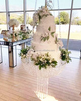 Accessoires de mariage modernes, lustre suspendu, support à gâteau avec perles acryliques, table à gâteau pour mariage, fête d'anniversaire