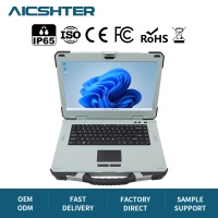 Nieuwe Intel Volledig Robuuste 15,6 Inch Laptop Gigabit Ethernet Industriële Computer Grijs IP65 Aanpasbare I/O voor Olie- en Gasinspectie