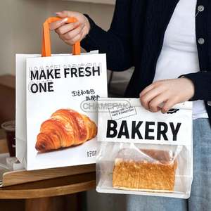 Sac à emporter en papier kraft écologique jetable personnalisé avec poignées pour les restaurants de pizzas et de restauration rapide, impression de logo personnalisée - Product Image 3