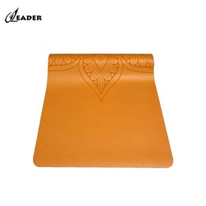 Premium personalizado <span class=keywords><strong>6</strong></span> <span class=keywords><strong>mm</strong></span> naranja Natural PU cuero <span class=keywords><strong>Yoga</strong></span> Mat con línea de cuerpo personalizable Premium personalizado <span class=keywords><strong>Yoga</strong></span> Mat - Product Image 4