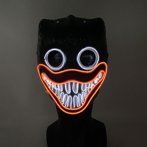 Masque lumineux en plastique blanc et rouge de monstre à bouche de saucisse Bobby pour Halloween, Pâques, rôle d'horreur, jeu de rôle, performance disco - Product Image 3
