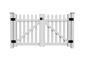 Panneau de clôture en PVC Fentech avec portail, clôture en vinyle festonné personnalisable, blanc - Product Image 4