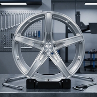 Jantes forgées Alpha, finition argent brossé, à 5 branches en étoile avec rainure encastrée, 5X114.3 pour Lexus RC