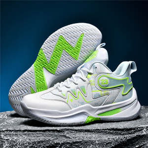 Chaussures de basketball professionnelles pour hommes, baskets athlétiques montantes, motif graffiti, chaussures de sport antidérapantes pour terrains extérieurs - Product Image 6