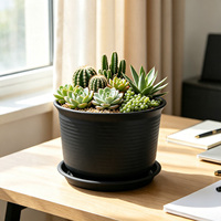 Pot de fleurs minimaliste en résine PP avec trou de drainage, durable, capacité de 2,12 L, pour l'arrosage à la maison et au jardin, idéal pour les plantes succulentes
